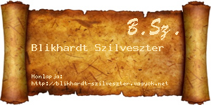 Blikhardt Szilveszter névjegykártya
